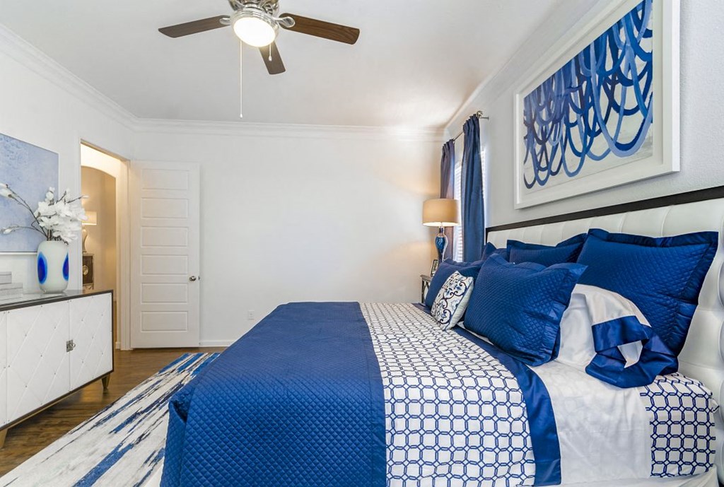 Comfy bed in bedroom1 at Villages 3Eighty, Little Elm, 75068