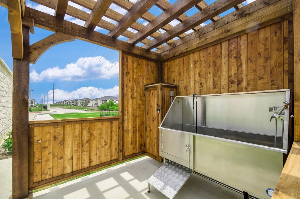 Dog bath area at Villages 3Eighty, Little Elm, TX, 75068