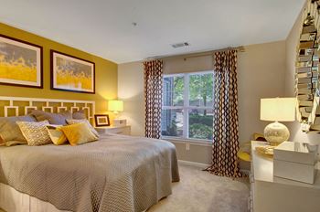 Bedroom With Expansive Window at Ellington Metro West, Westborough, MA, 01581