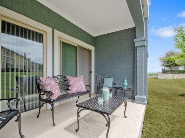 Courtyard Patio With Ample Sitting at Park at Briggs Ranch, Texas
