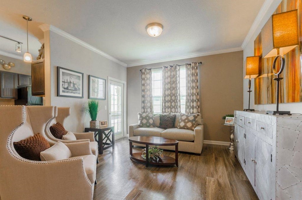 Classic Living Room Design at Park at Briggs Ranch, San Antonio, TX