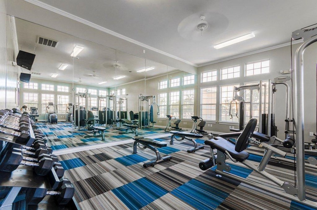 Fitness Center With Modern Equipment at Park at Briggs Ranch, San Antonio, TX, 78245