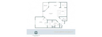 1 bedroom 1 bathroom Antilles Floor Plan at The Sophia at Abacoa, Jupiter, FL, 33458