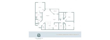3 bedroom 2 bath room St Tropez Floor Plan at The Sophia at Abacoa, Jupiter, Florida