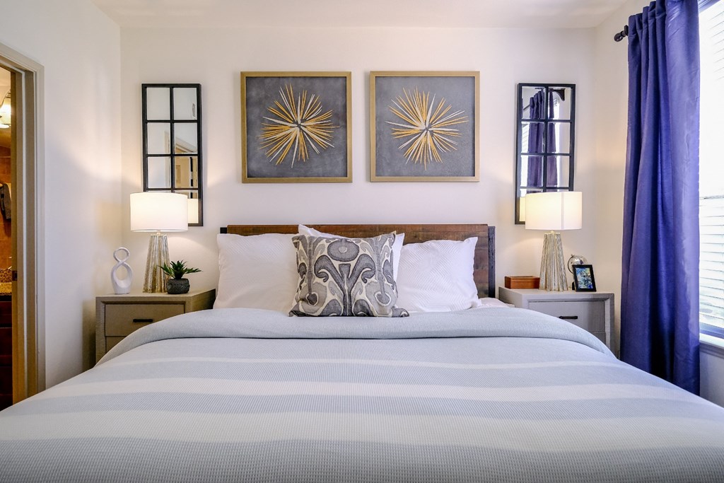 bedroom at The Falls at Copper Lake luxury Houston apartments for rent