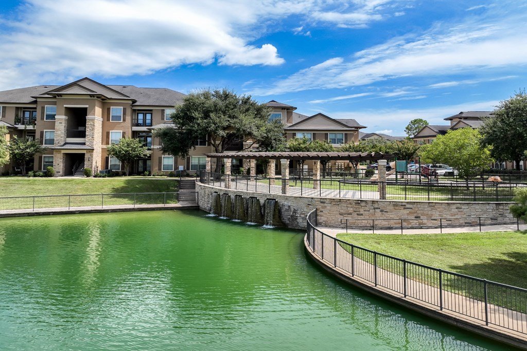 view of the lake at Falls at Copper Lake apartments