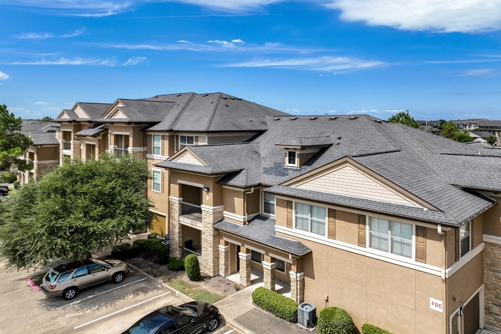 exterior view of The Falls at Copper Lake apartments 9140 Hwy 6 N., Houston, TX 77095