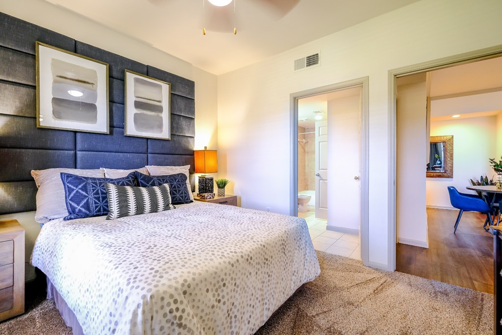 spacious bedroom at The Falls at Copper Lake luxury Houston apartments