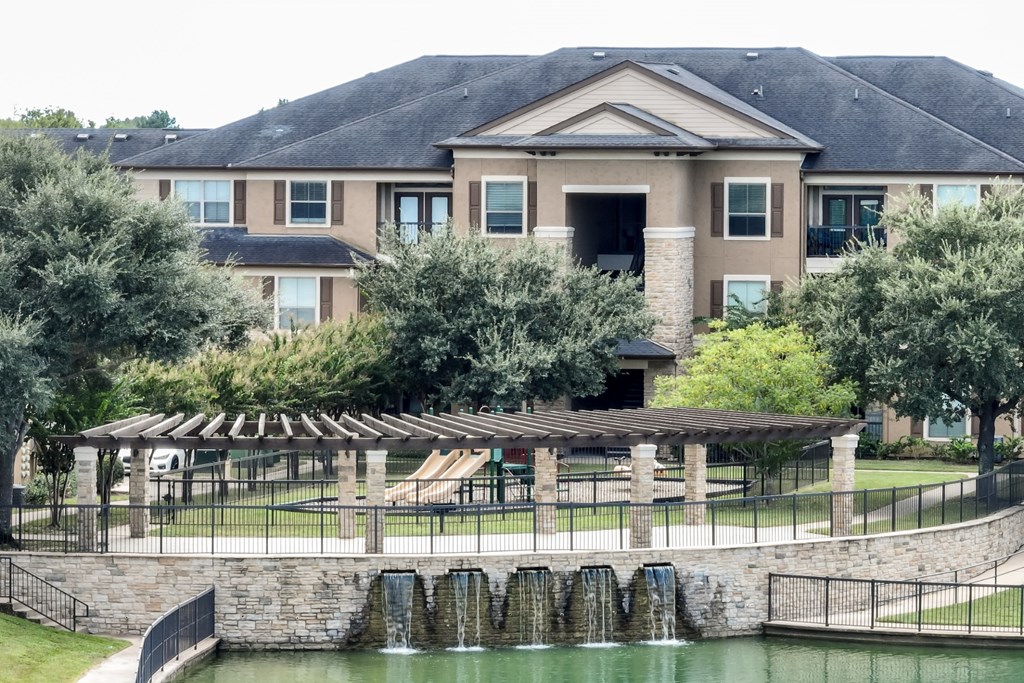 exterior view of The Falls at Copper Lake Houston apartments