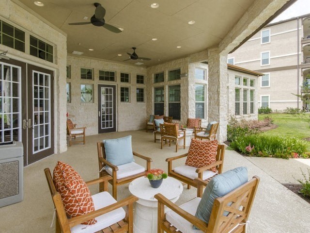Outside sitting area at Park at Magnolia, Texas