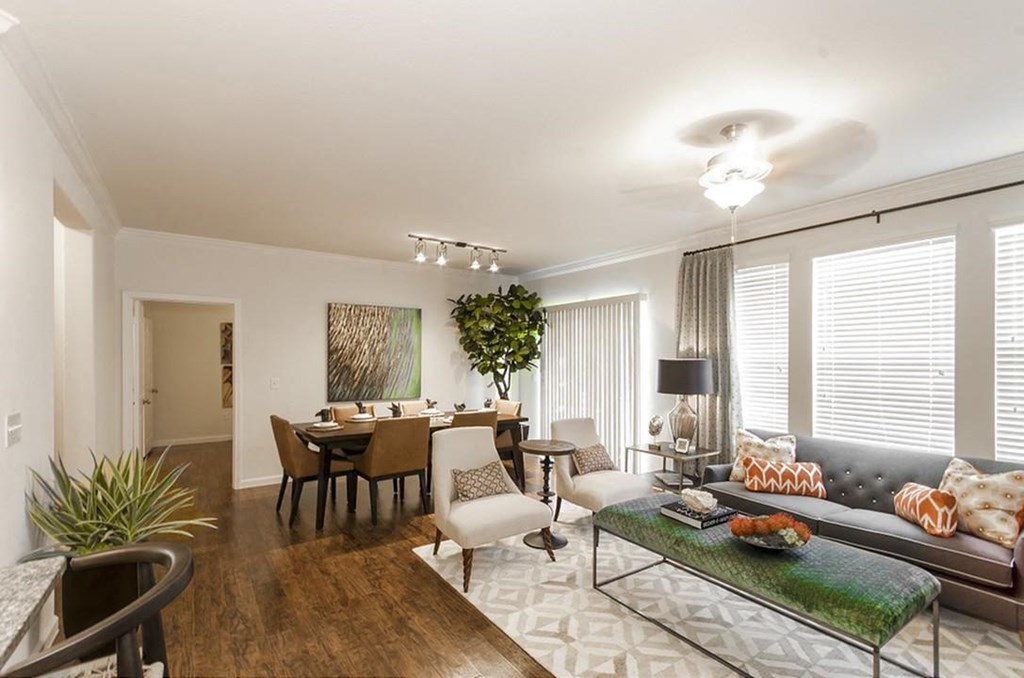 Living and dining at Park at Magnolia, Texas