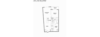 A13 floorplan at The Gabriella apartments