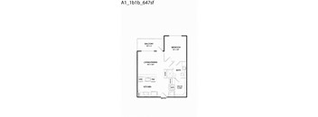 A1 floorplan at The Gabriella apartments