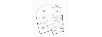 B13 floorplan at The Gabriella apartments