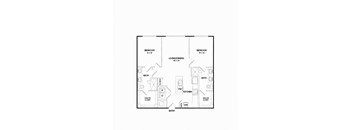 B2 floorplan at The Gabriella apartments