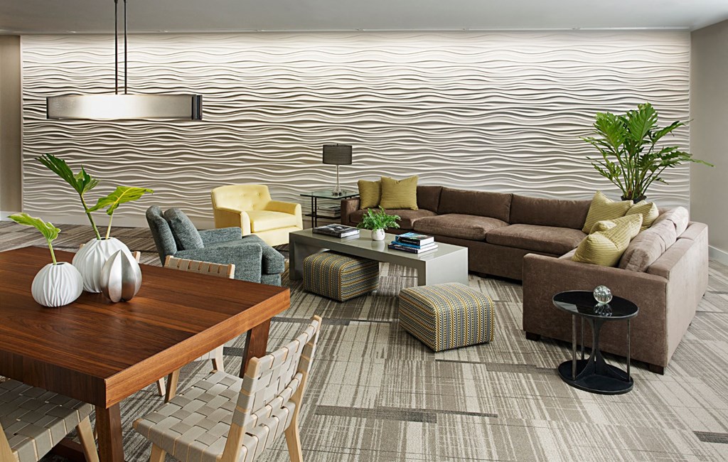 Beautifully Designed Resident Club Room and Lounge with Work-From-Home Spaces, Resident Lounge, Coffee Bar and Media Viewing Space at Gatehouse 75, Charlestown, MA, 02129