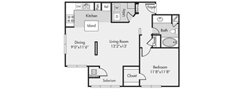 A4S floorplan at Highland Hill Country apartments