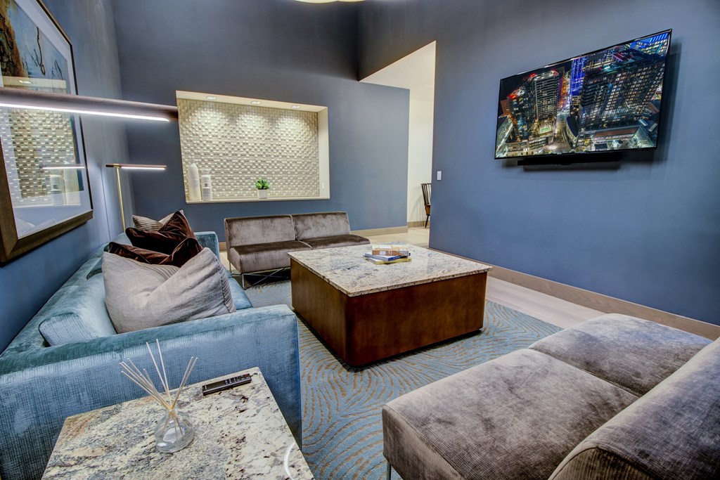Vibe Lounge and Flix Living Room-Apartment with Luxury Amenities-5 Fan Pier Blvd, Boston, MA
