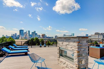 Rooftop Fireside Lounge Charlestown MA Apartments with Rooftop Fireside Lounge featuring fantastic views of Boston
