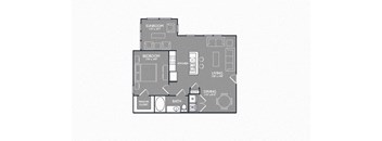 One Bed One Bath Floor Plan at Luxe Creekside, New Braunfels, TX