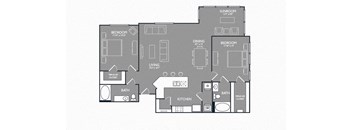 Two Bed Two Bath Floor Plan at Luxe Creekside, New Braunfels