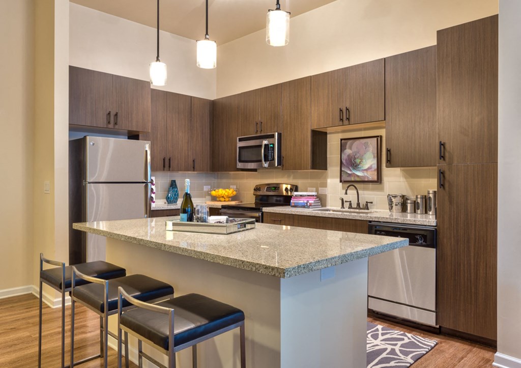 Gourmet Kitchen With Island at Berkshire Main Street, North Carolina