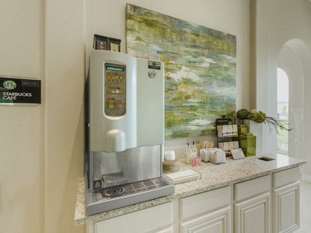 Starbucks coffee machine at Berkshire Woodland, Texas