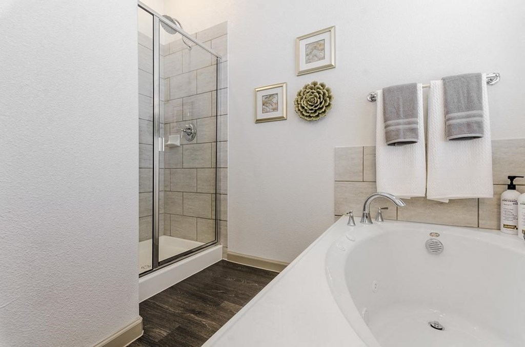 Renovated Bathrooms With Quartz Counters at Villages of Georgetown, Texas, 78626