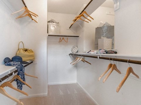Walk-In Closets With Built-In Shelving at Villages of Briggs Ranch, San Antonio, TX, 78245
