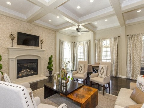Lounge Area With Fireplace at Villages of Briggs Ranch, Texas