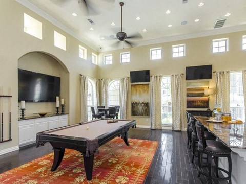 Billiards Table In Clubhouse at Villages of Briggs Ranch, San Antonio, TX, 78245