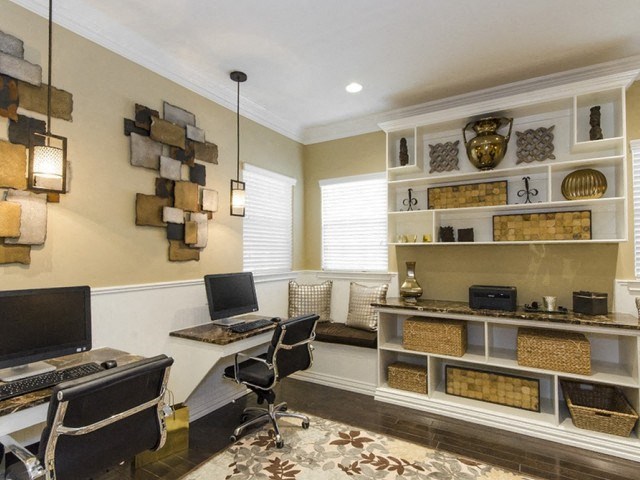 Business Center With Computers at Villages of Briggs Ranch, San Antonio, Texas