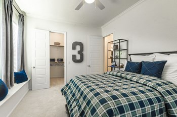 Bedroom with comfy bed at Villages 3Eighty, Texas - Photo Gallery 21