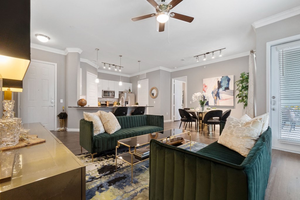 Sofas in the living room at Park at Bayside, Texas