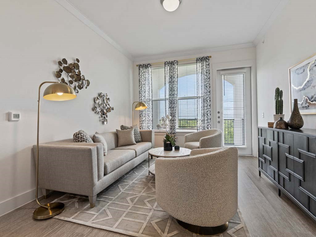 Living room decor1 at Reveal at Lake Ridge, Grand Prairie, TX, 75054