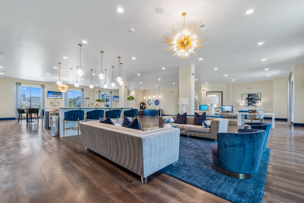 Living room full area at Reveal on the Lake, Rowlett, TX