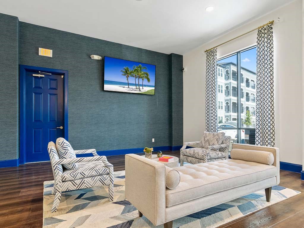 Living room couch at Reveal on the Lake, Texas