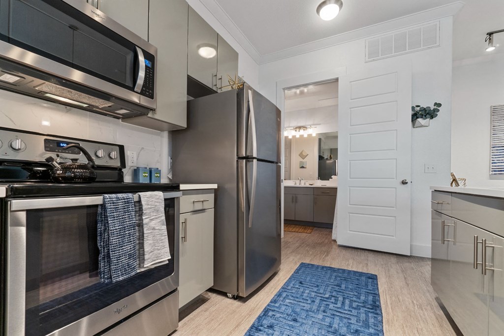 Kitchen appliances at Reveal on the Lake, Rowlett, Texas