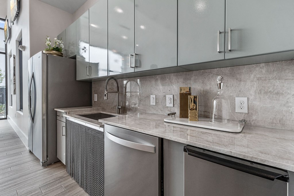 Kitchen cabinets at Reveal at Onion Creek, Austin, Texas