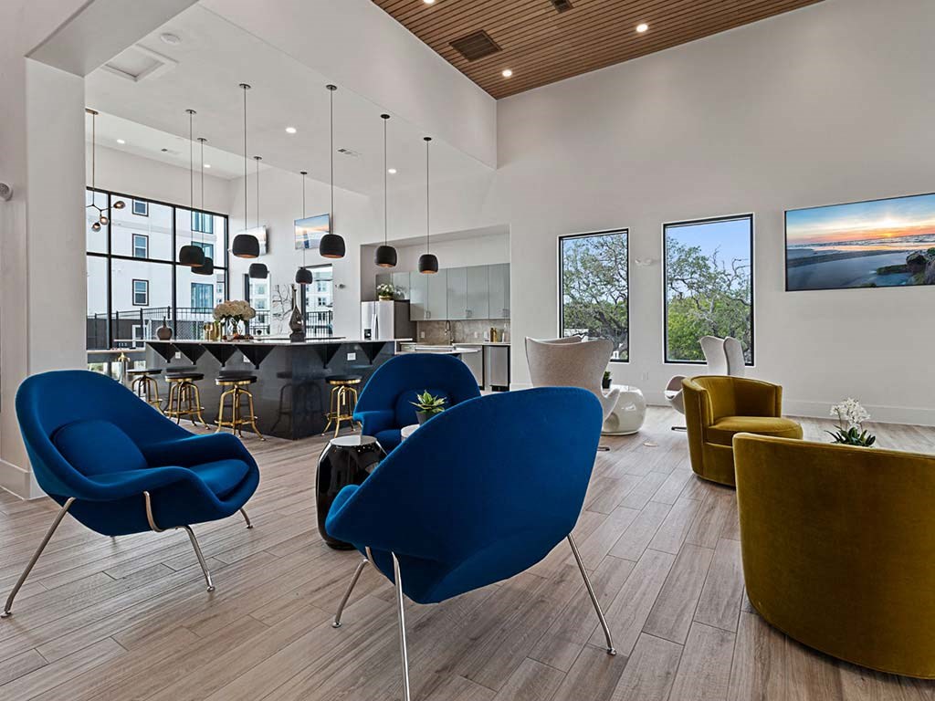 Clubhouse sitting area at Reveal at Onion Creek, Austin, TX, 78747
