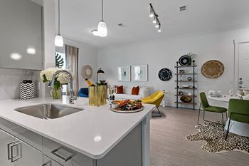 an open kitchen and living room