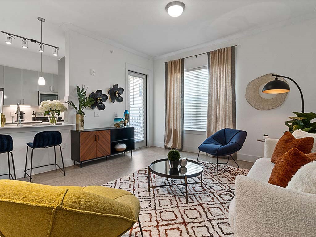 Living and kitchen at Reveal at Onion Creek, Austin, 78747