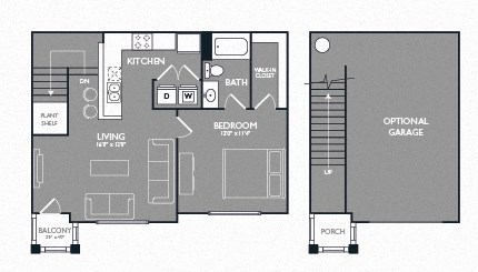 One Bedroom with Garage One Bedroom with Garage
