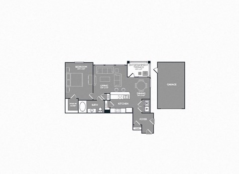 One-Bedroom Floor Plan at Mansions of Georgetown, Georgetown, TX