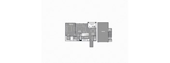 One-Bedroom Floor Plan at Mansions of Georgetown, Georgetown, 78626