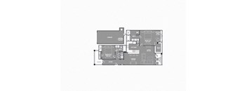 Two-Bedroom Floor Plan at Mansions of Georgetown, Texas, 78626