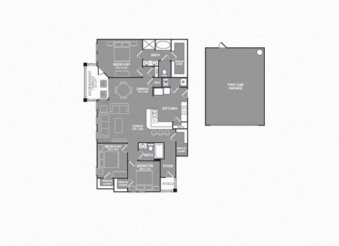 Three-Bedroom Floor Plan at Mansions of Georgetown, Georgetown, TX