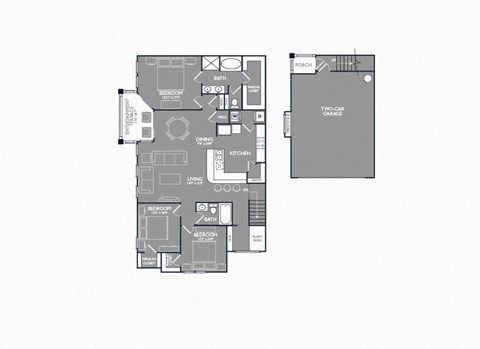 Three-Bedroom Floor Plan at Mansions of Georgetown, Georgetown, 78626