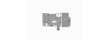 One Bed One Bath Floor Plan at Mansions Lakeway, Lakeway, 78738