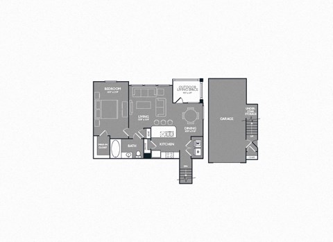 One Bed One Bath Floor Plan at Mansions Lakeway, Lakeway, 78738